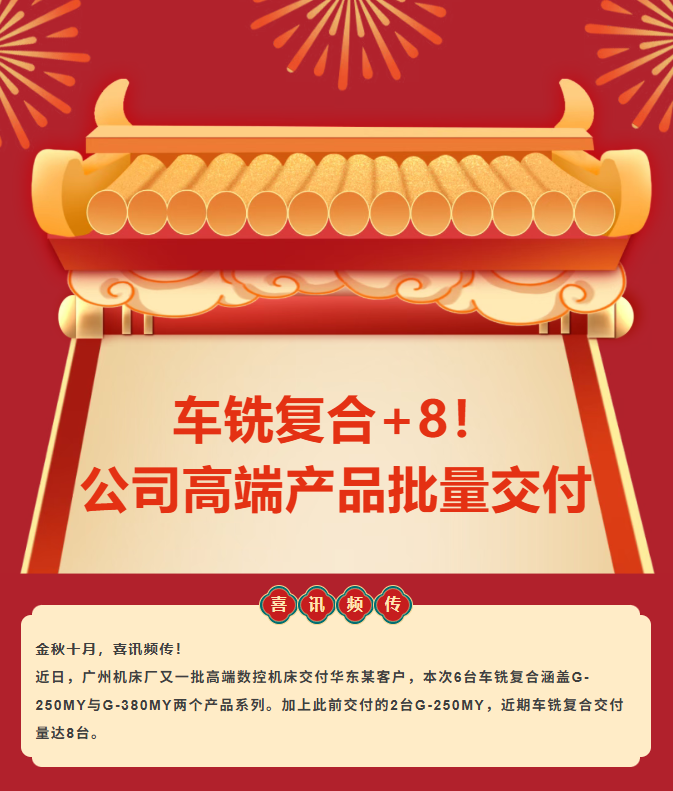 車銑復合+8！公司高端產品批量交付！(圖1)